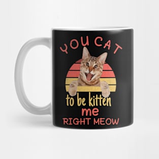 Funny you cat to be kitten me right meow,pinot meow cat wine Mug